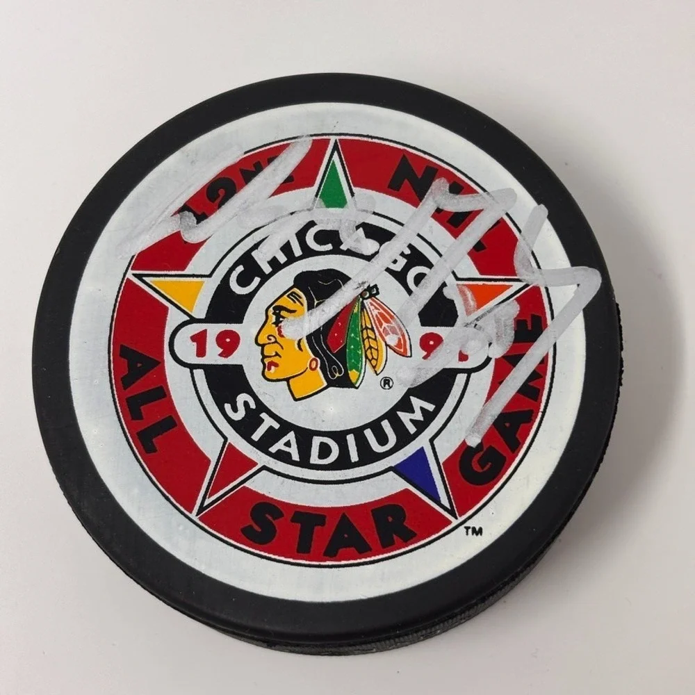 Wayne Gretzky 1991 42nd NHL All Star Game Signed Puck Hockey LA Kings Blackhawks
